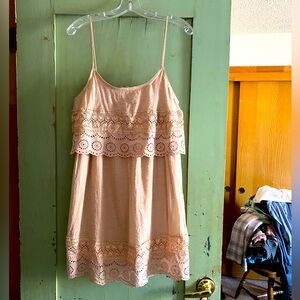 Pink Lace Trim Dress